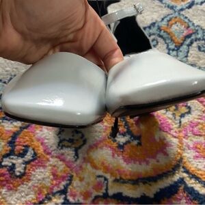 Zara patent finish square toe heeled shoes